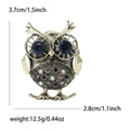 Gold Silver Tone Big Eye Owl Crystal Rhinestone Brooch view 4