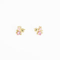 Pink Heart Winged Unicorn Gold Tone Small Stud Earrings view 5