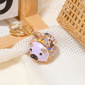 Rhinestone Beaded Pig Keychain Gold Clasp Multicolor Cord Options view 9