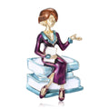 Teacher on Books Brooch in Four Enamel Color Combinations view 5
