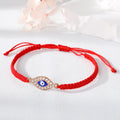 Gold Tone Crystal Evil Eye Adjustable Red Cord Bracelets in Eight Designs view 9