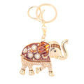 Enamel Sun Rhinestone Elephant Keychain Gold Clasp Four Colors view 5