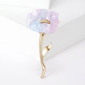 Long Stem Shell Flower Brooch for Jackets Scarves and Lapels view 6