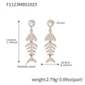 Crystal Ear Cuffs and Fish Skeleton Stud Earrings in Two Finishes view 9