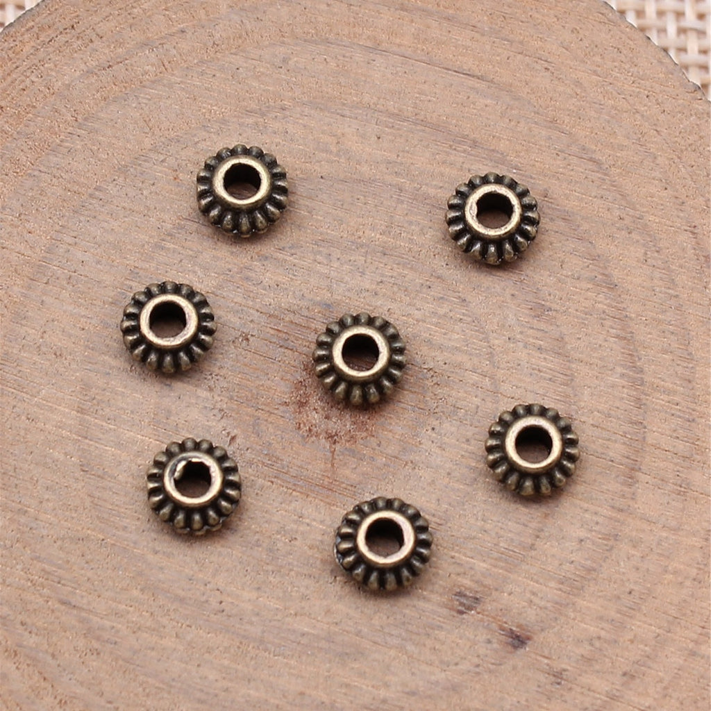 6x6mm 0.3g Multi-Color Zinc Alloy Round Small Hole Spacer Beads for DIY Bracelet Jewelry Making