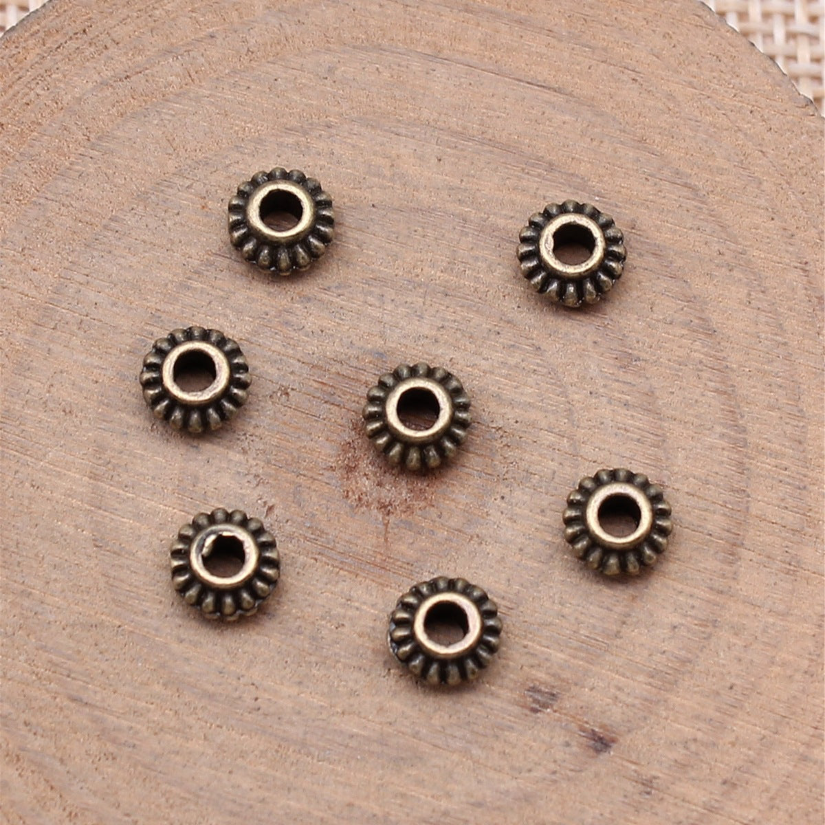 6x6mm 0.3g Multi-Color Zinc Alloy Round Small Hole Spacer Beads for DIY Bracelet Jewelry Making