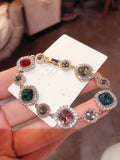Rose Gold Halo Crystal Link Bracelet Eight Gem Colorways view 6