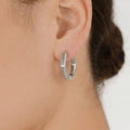Stainless Steel Geometric Hexagon Huggie Hoop Earrings view 4