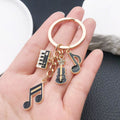 Black-Led Piano Violin and Music Note Charm Keychain Collection view 2