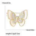 Mother Of Pearl Butterfly Brooch Zircon Crystal Gold Silver Pin view 6