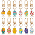 Easter Egg Metal Keychains, Gold-Tone Swivel Clasps, 10 Styles view 1
