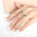 Gold Multicolor Carved Bead Open Hoop Earrings and Stack Rings view 8