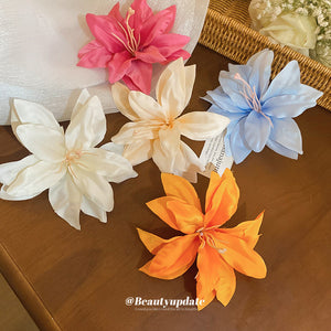 Large Lily Flower Hair Clip in Five Bright and Neutral Colors