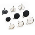 Round Stainless Steel Earring Post Tray Settings in Six Options view 2