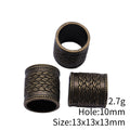 Antique Bronze Braided Barrel Large Hole Metal Bead view 3