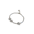 Crystal Flower Chain Bracelets in Gold and Silver Tone view 5