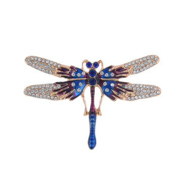Dragonfly Crystal Metal Brooch Pin for Jackets and Lapels