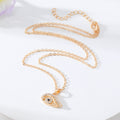 Gold and Silver Tone Crystal Geometric Eye Pendant Necklaces view 2