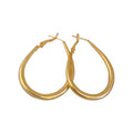 Slim Oval Statement Hoop Earrings in Gold and Silver Tones view 5