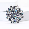 Crystal Sunburst Brooch in Four Color Arrangements view 4