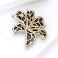 Abalone Shell Lily Brooch with Detailed Metal-tone Finish view 4
