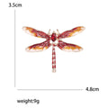 Enamel Dragonfly Brooch Red Black Green or Purple Metal Pin Brooch view 5