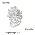 Faceted Crystal Floral Leaf Cluster Brooch in Seven Colorways view 6