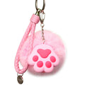 Cat Paw Pom Pom and Bell Wrist Strap Keychains in Thirteen Options view 5