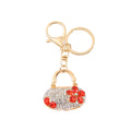 Rhinestone Mini Handbag Keychain Metal Flower Pendant Charm view 5