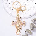 Rhinestone Cross Keychain Openwork Frame Four Color Styles view 4