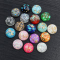 Round Resin Cabochons with Metallic Foil in Sixty-One Options view 3
