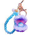 Crystal Daisy Clamshell Pearl Keychains in Nineteen Color Options view 5