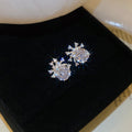 Crystal Floral Crown Stud Earrings in Three Colors view 8