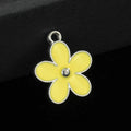Enamel Daisy Charm Pendant Silver-Tone And Gold-Tone Six Colors view 4