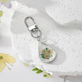 Silver Teardrop Dried Flower Resin Keychains Lobster Clasp 7 Styles view 4