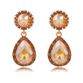 Silver Tone Gold Tone Champagne Teardrop Crystal Crystal Six Designs Metal Necklace and view 1