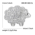 Pearl and Crystal Sheep Metal Brooch in Four Finishes view 7