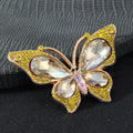 Rhinestone Butterfly Charm Pendant Gold-Tone Crystal Wings Six Colors view 4