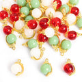 Round Faux Jade Bead Jewelry Components For DIY Earrings And Bracelets Charms view 5