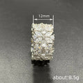 Extra-Wide Floral Marquise And Pear Clear Stone Cluster Ring view 4