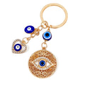 Evil Eye Keychain with Gold-Tone Filigree Medallion and Heart Charms view 5