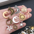 Matte Gold-Tone Sun and Moon Metal Charms with 6 Listed Options view 2