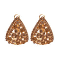 Champagne Crystal Open Teardrop Earrings with Hinged Hoops view 5