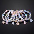 Translucent Bead Stretch Bracelets with Cat Paw Glass Charms view 5