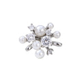 Gold Tone Silver Tone Snowflake Pearl Look Five Designs Metal Brooch Pin view 4