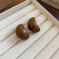 Chunky Resin Curved Stud Earrings In Three Colors Statement Jewelry view 6