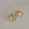 Textured Wave Huggie Hoop Earrings Gold Silver Two Sizes view 6
