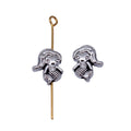 Antique Silver Mermaid Shaped Small Hole Bead for Jewelry Making view 4