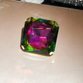 Oversized Square Crystal Open Rings And Stud Earrings view 6