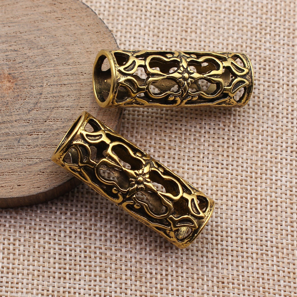 41x15x15mm 10.6g Multicolor Zinc Alloy Hollow Tube Large Hole Dreadlock Beads for Hair Braid Jewelry Making